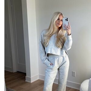 Abercrombie & Fitch Light Gray Track Pants Joggers Set